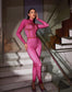 Pink body rhinestones jumpsuit (8200565850350)