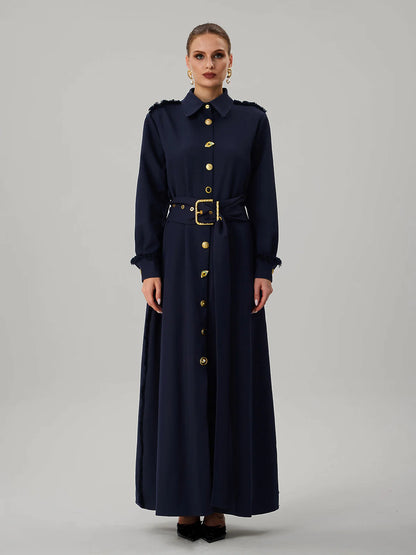 Étoile Navy Belted Maxi Dress