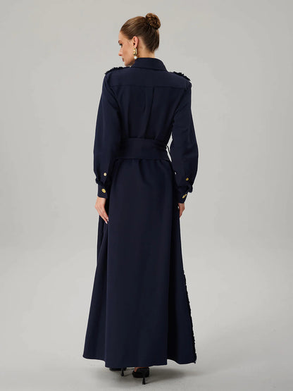 Étoile Navy Belted Maxi Dress