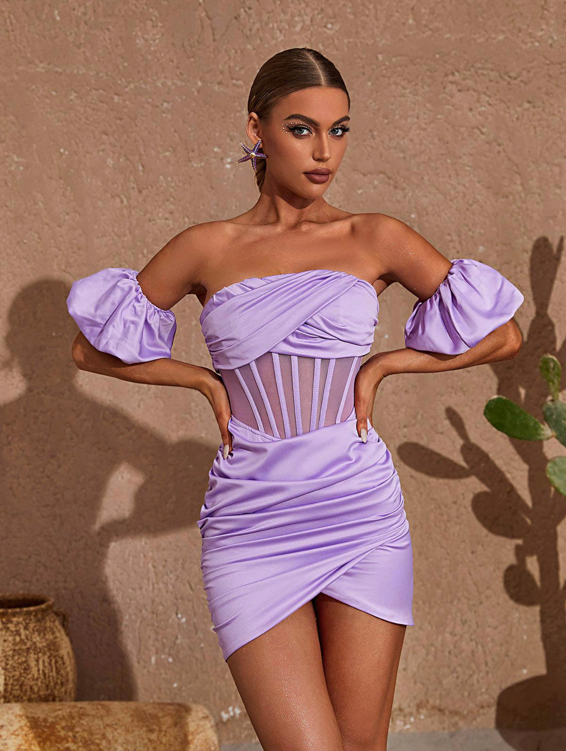 Doreen satin mini dress (8065518469358)