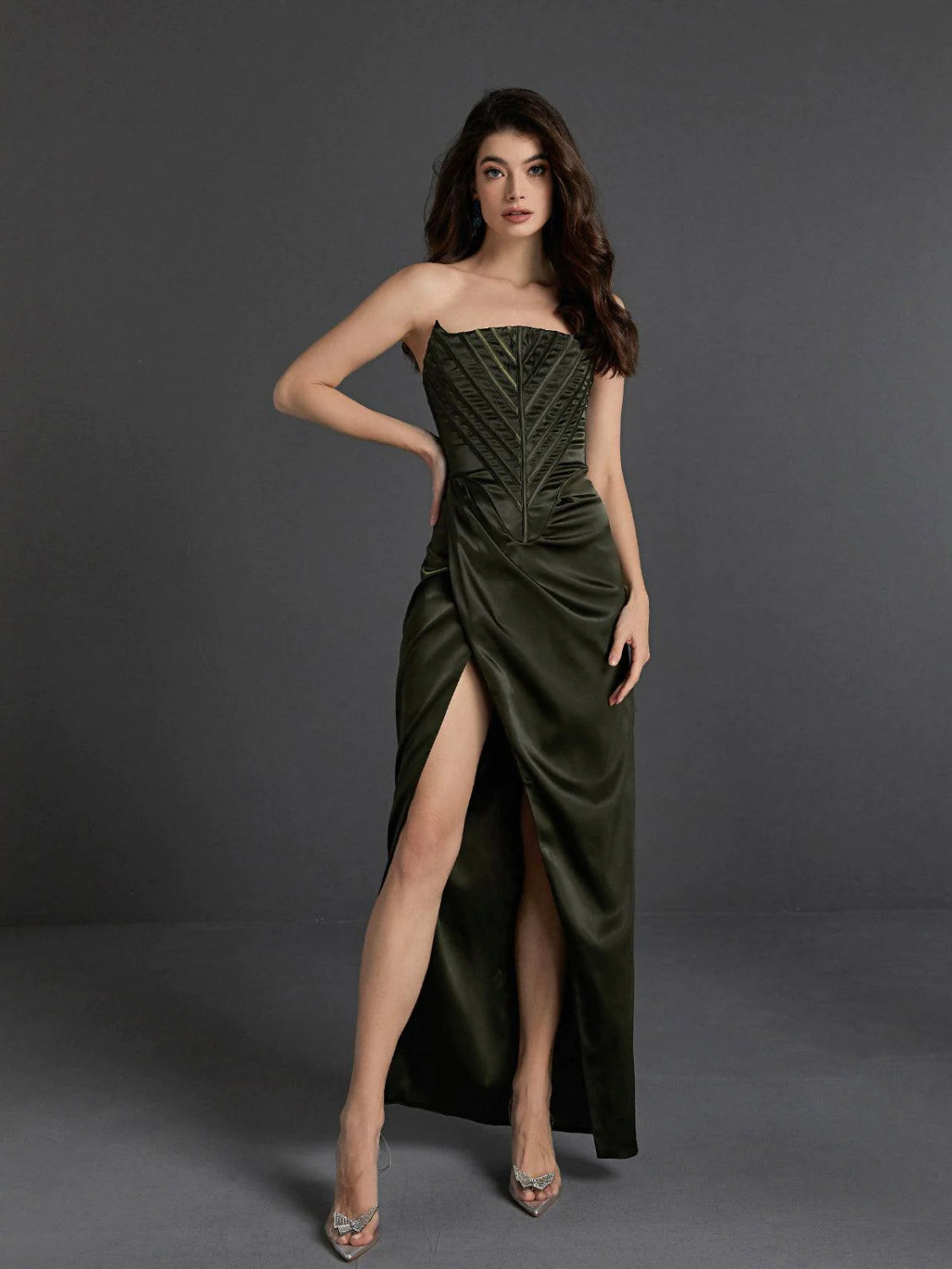 Audrey satin maxi dress (8065495761134)