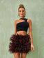 Jesse feather mini skirt (8059972452590)