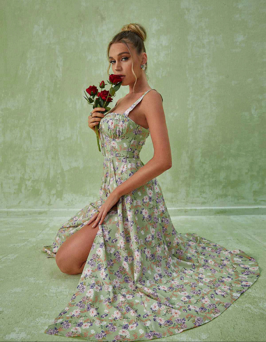 Annabel floral midi dress (8056650793198)