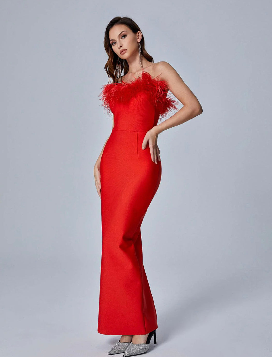 Ira strapless bandage maxi dress (8055973413102)