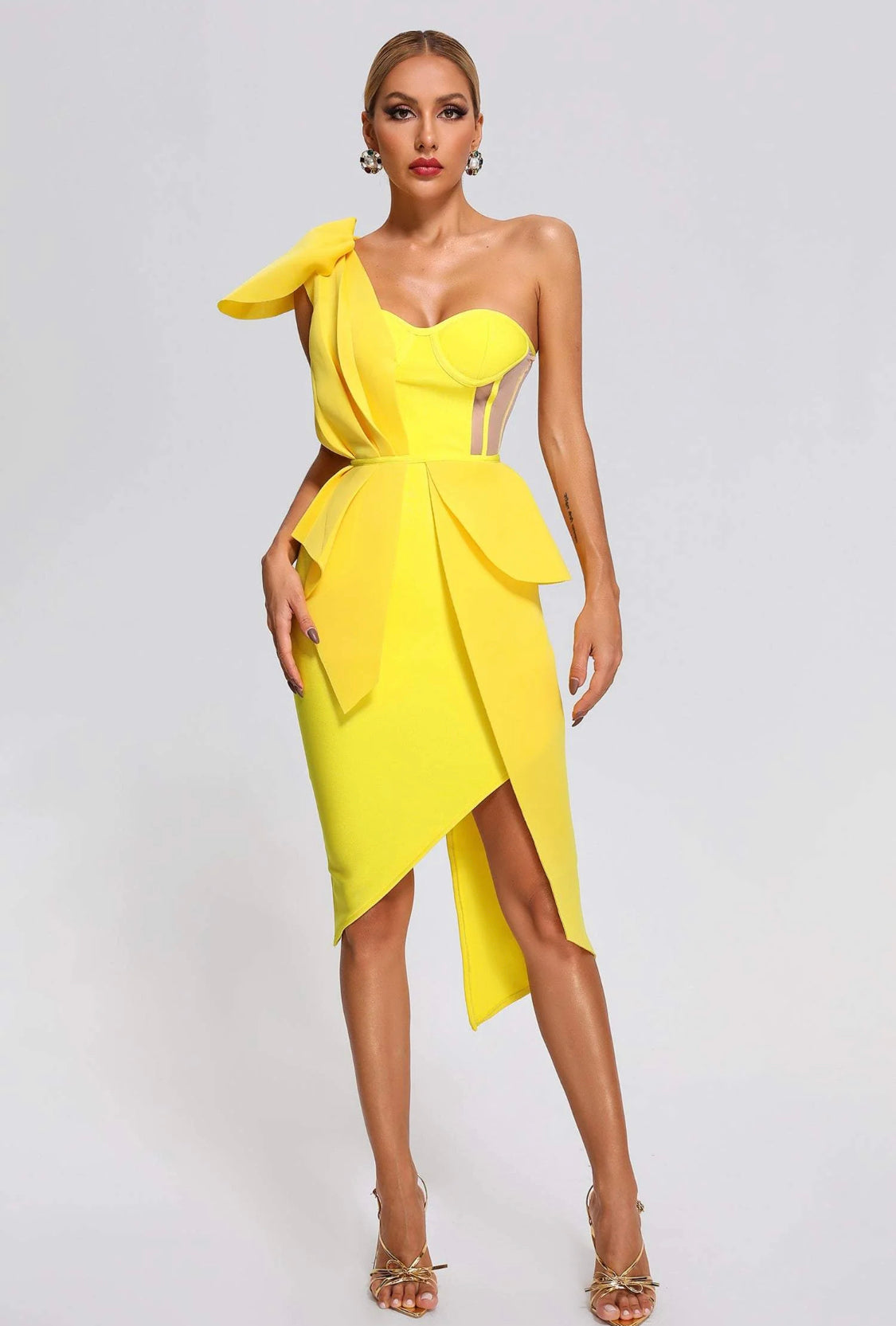 Nelly bandage midi dress (8104645066990)