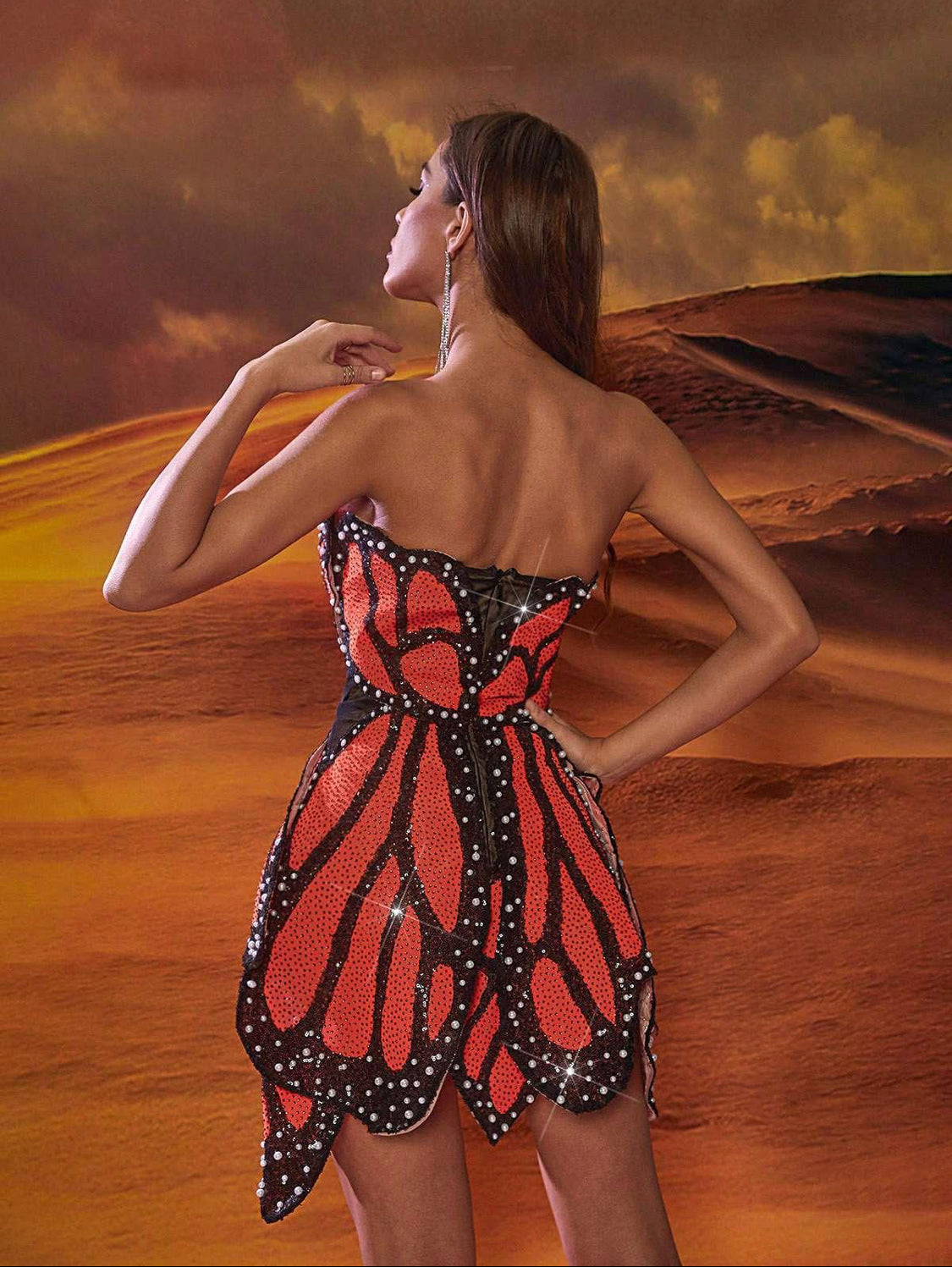 Pearl butterfly mini dress (8065498382574)