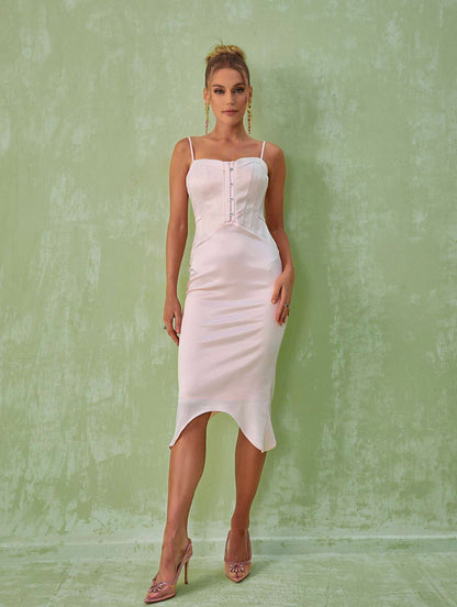 Caddy satin midi dress (8059336818926)