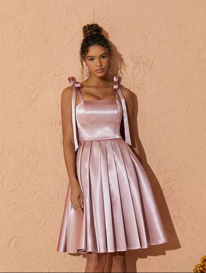 Dina satin pleated dress (8077947666670)