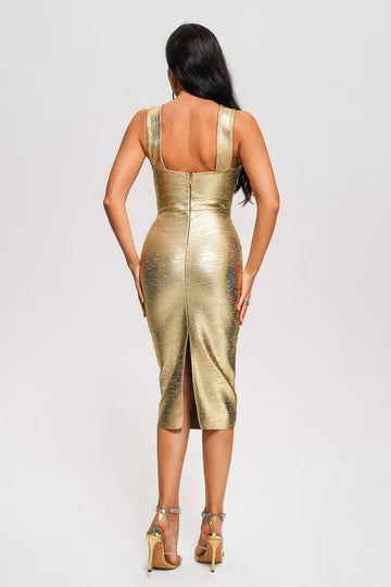 Senny metallic midi dress (8081426186478)