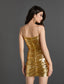 Gold ruched mini dress (8071648149742)