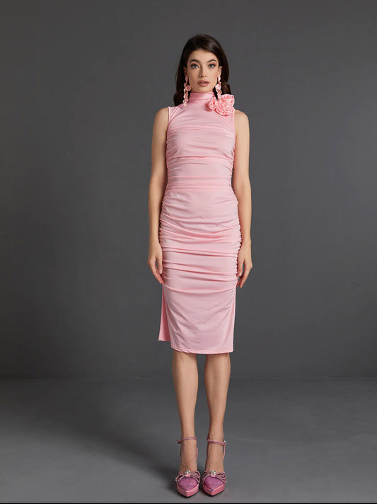 Nelly ruched midi dress (8056197546222)