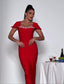 Crystal red bandage maxi dress