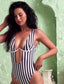 Stripe one-piece swimwear