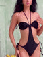 Cutout black swimwear