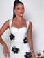 Flower adorned bandage maxi dress