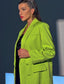 Neon green crystal fringe blazer coat