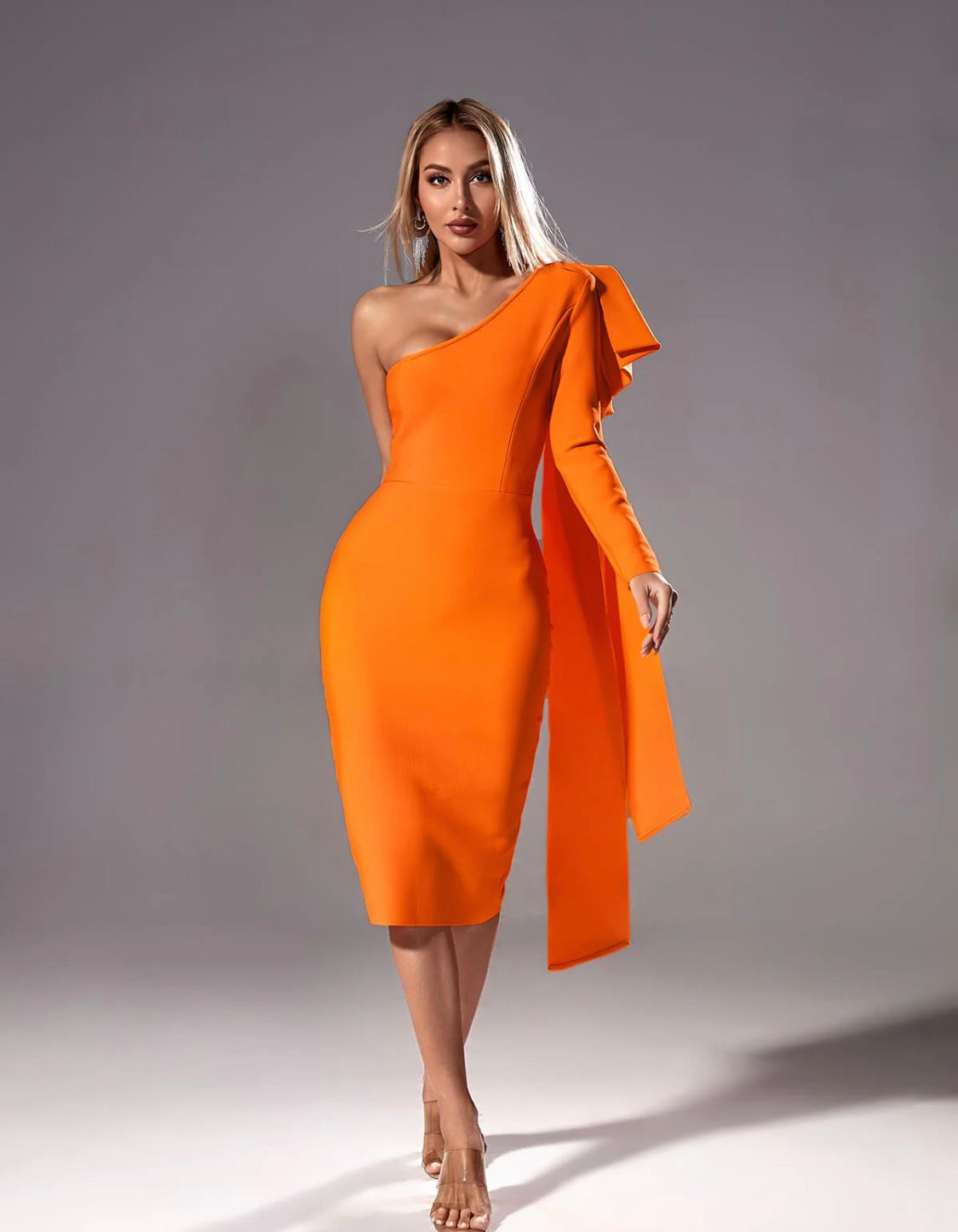 Winnie one shoulder midi dress (8040095187182)