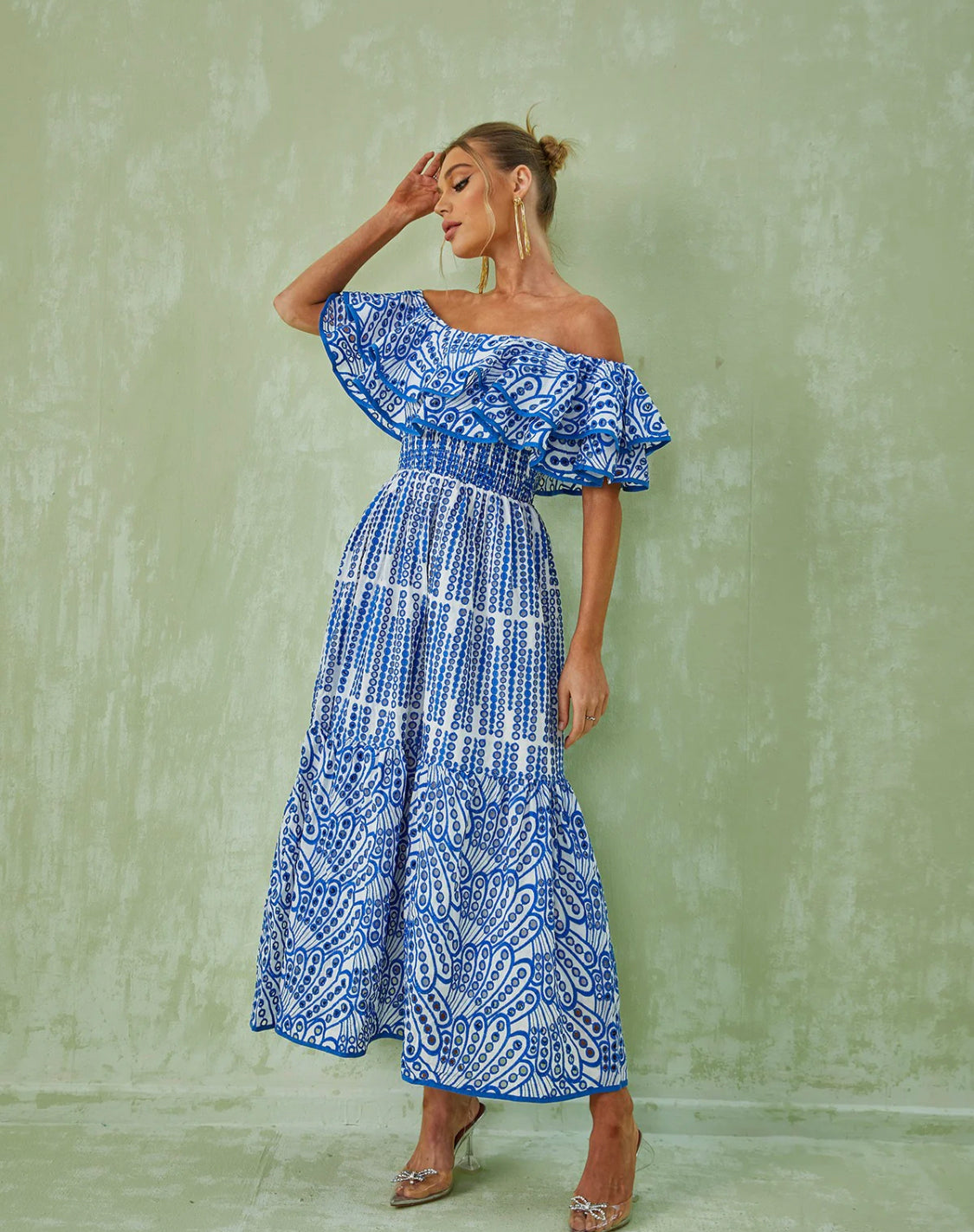 Soso off shoulder maxi dress (8040591229166)