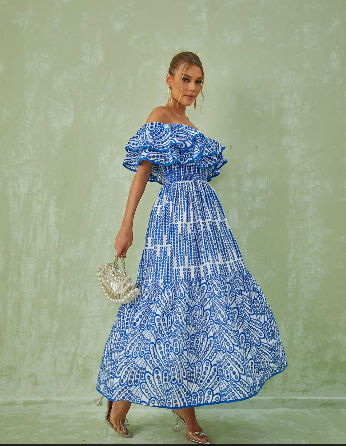 Soso off shoulder maxi dress (8040591229166)