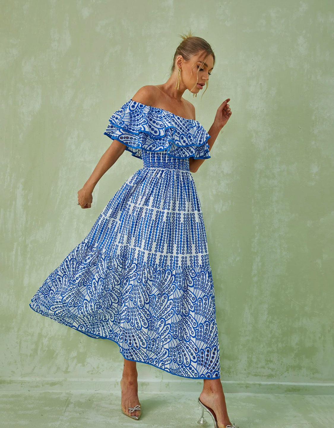 Soso off shoulder maxi dress (8040591229166)