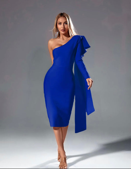 Winnie one shoulder midi dress (8039376781550)