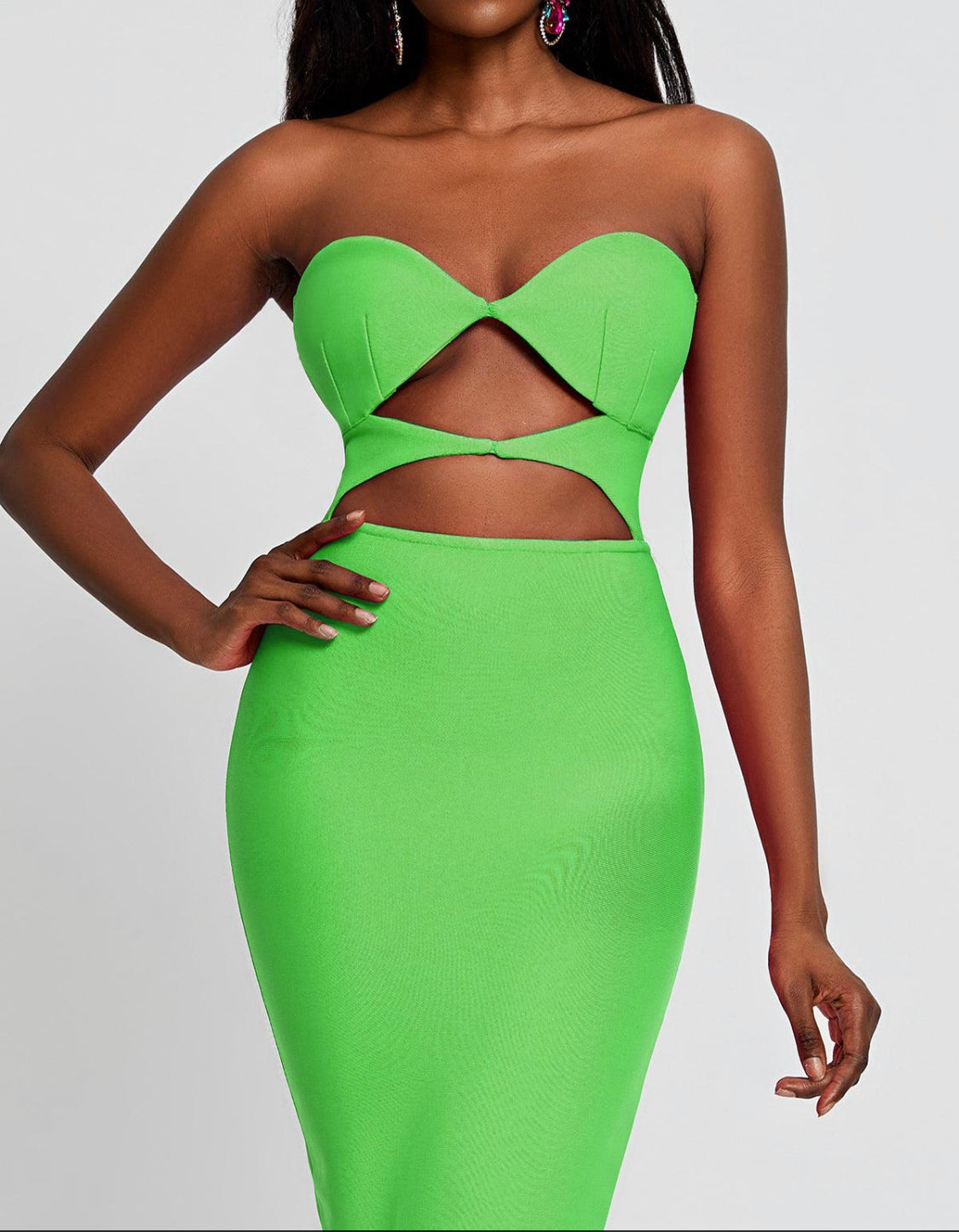 Milla strapless bandage midi dress (8039377699054)