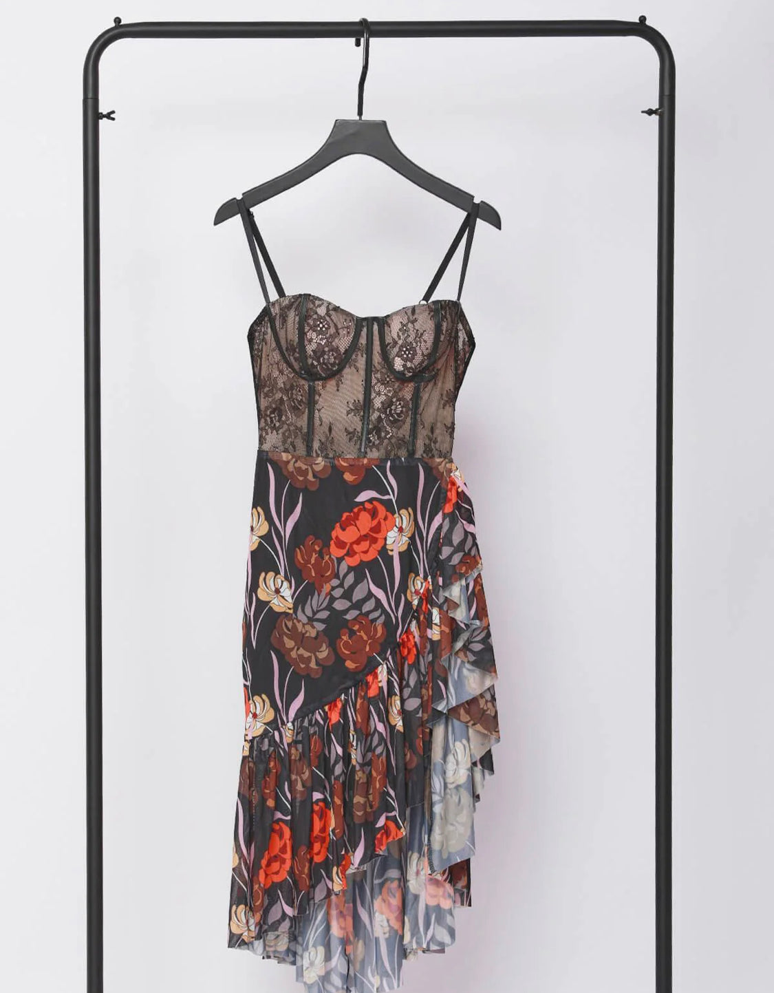 Linda mesh floral midi dress (8040418017518)