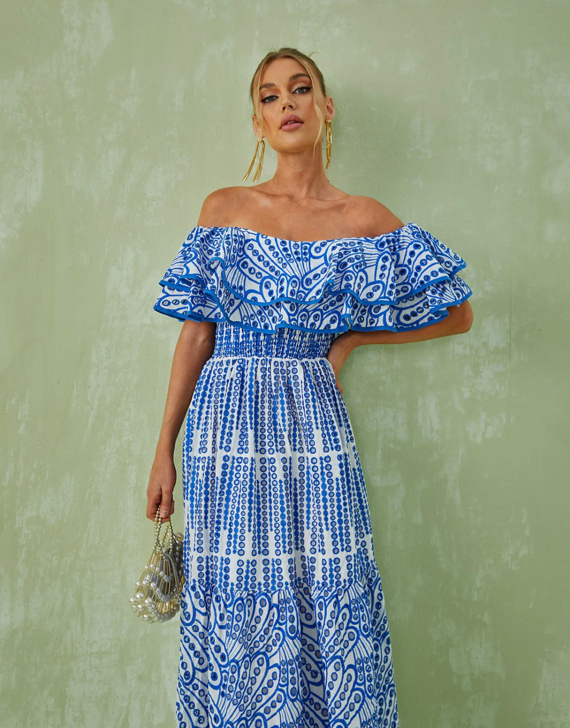 Soso off shoulder maxi dress (8040591229166)