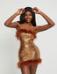 Brown sequin mini dress (8043712086254)