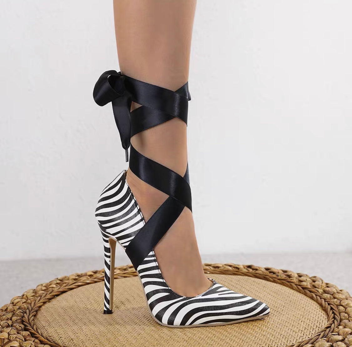12cm Zebra print high heels (7981474644206)