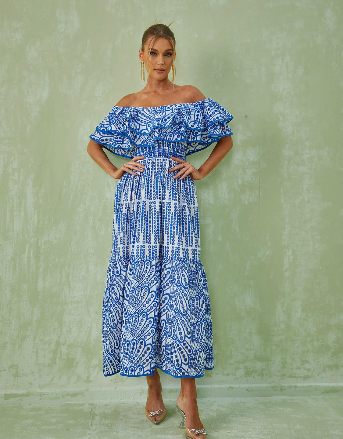 Soso off shoulder maxi dress (8040591229166)