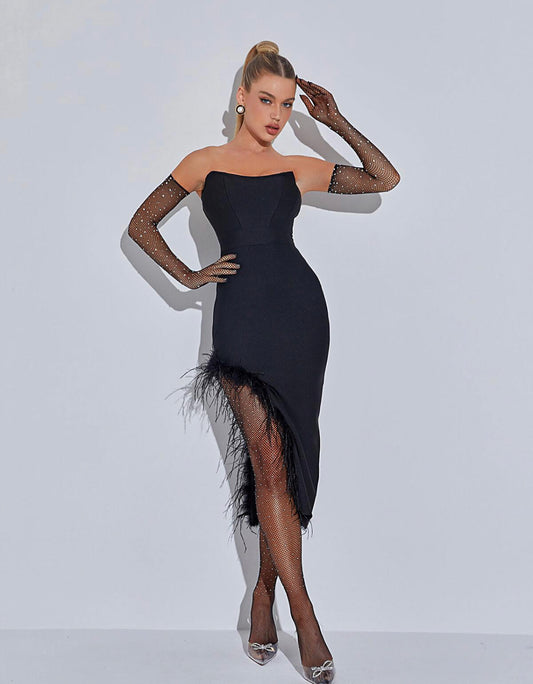 Espe strapless midi dress (8040392130798)