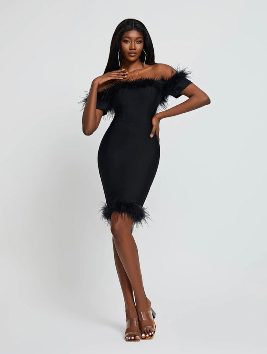 Leila off shoulder midi dress (8039638073582)