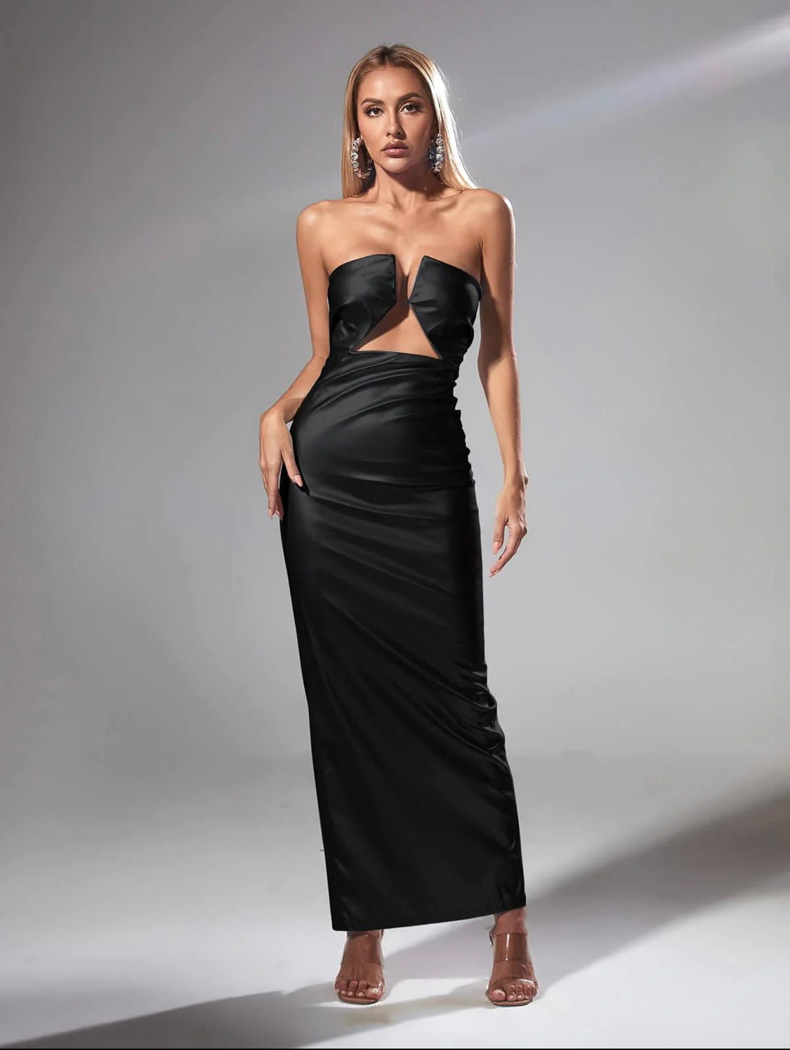 Elly leather maxi dress (8040664105198)