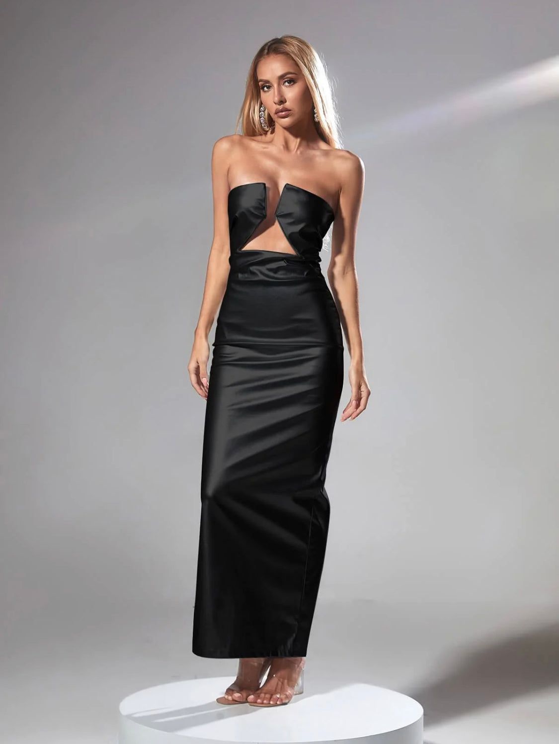 Elly leather maxi dress (8040664105198)