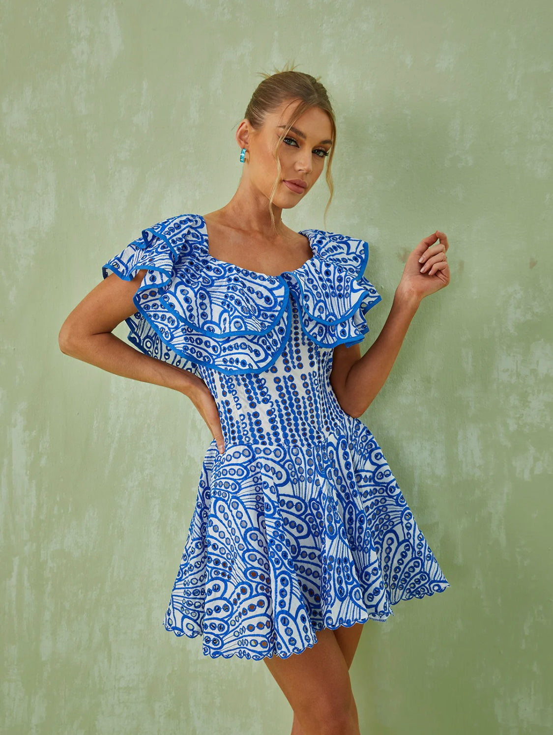 Priscilla ruffle mini dress (8040388591854)