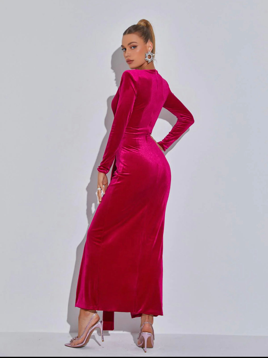 Gina velvet maxi dress (8040603975918)